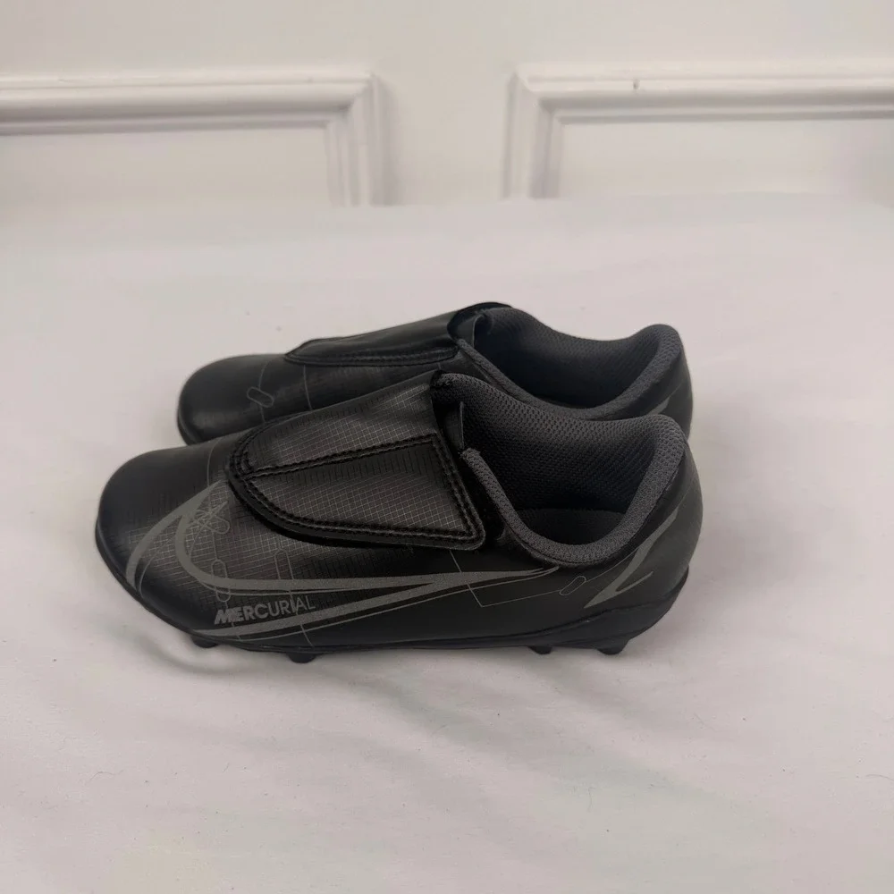 Nike Mercurial Kids Soccer Cleats Black Silver CV0835-004 Size 12.5C